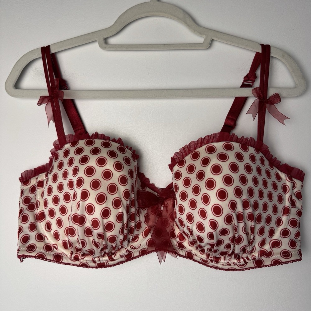 Lane Bryant Cacique Red and White Underwire Bra Size 42D